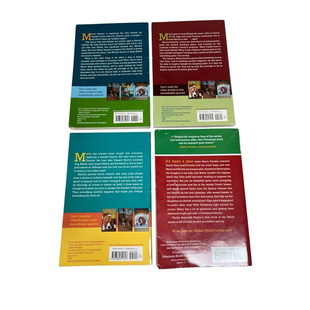 Shiloh‎ Book Series Chapter Books For Kids Set of 4 Phyllis Reynolds Naylor